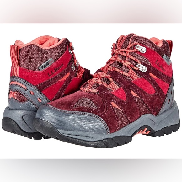 L.L. Bean Trail Model Hikers TEK 2.5 Burgundy Waterproof Suede Boots Toddler 5 - Picture 1 of 14